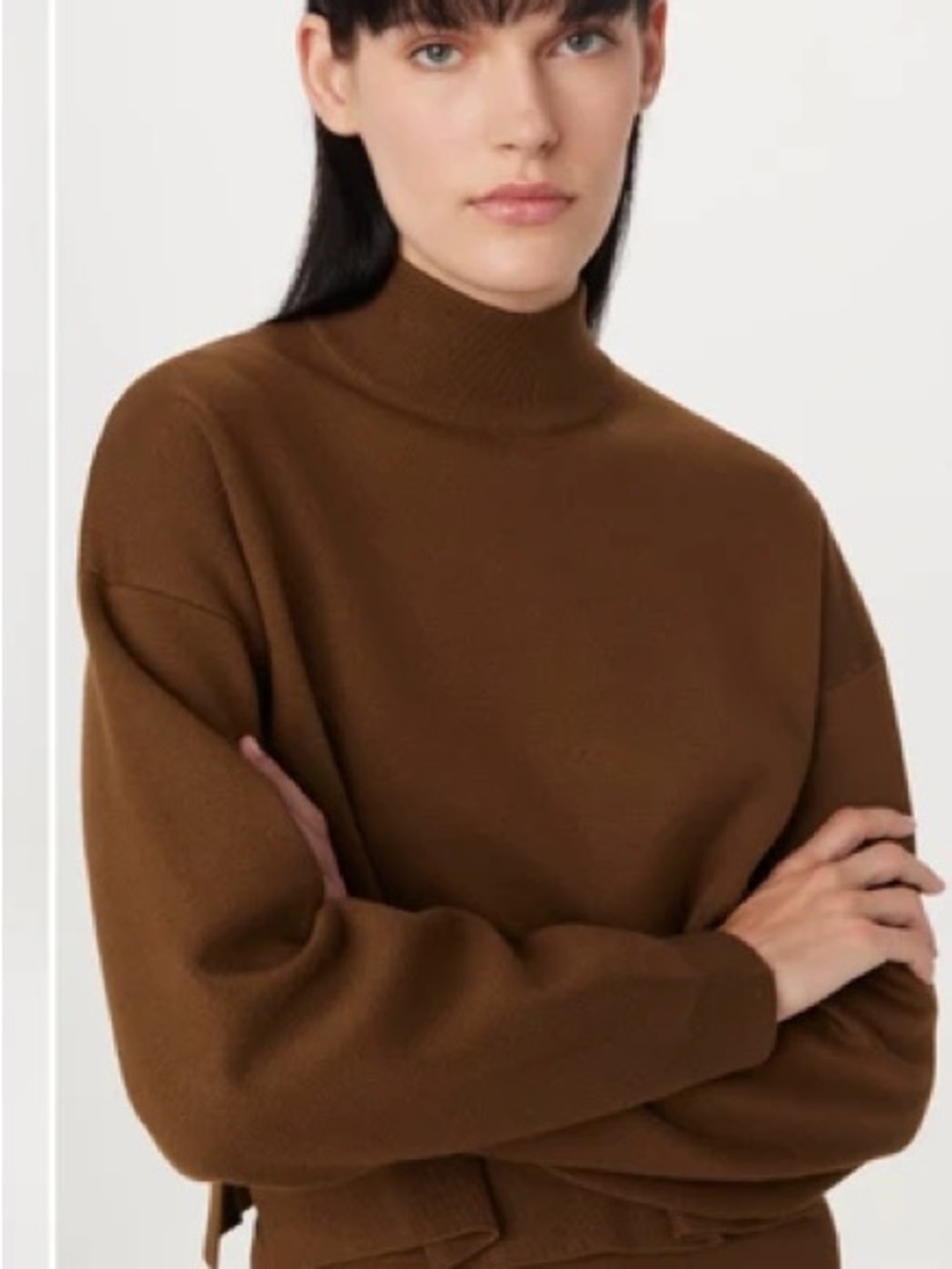 Frank & Oak | Compact Mockneck Sweater in Tiramisu